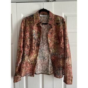 Oppio Jeans Womens 26 Lace Floral Cotton Jacket Made in Italy